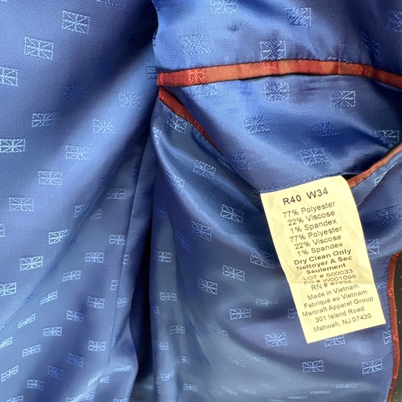 Ben Sherman Polka Dot Blazer Lapel Collar Buttoned Long Sleeve Black Size 40R - Picture 4 of 7